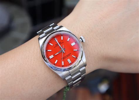 rolex op36 coral red|Rolex oyster perpetual watch.